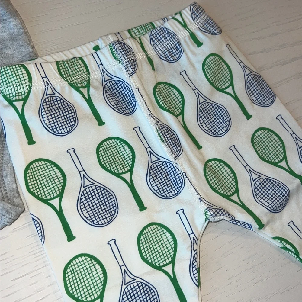 Mud Pie Baby Boy Tennis Set Bodysuit Pants 0-3 6-9 months